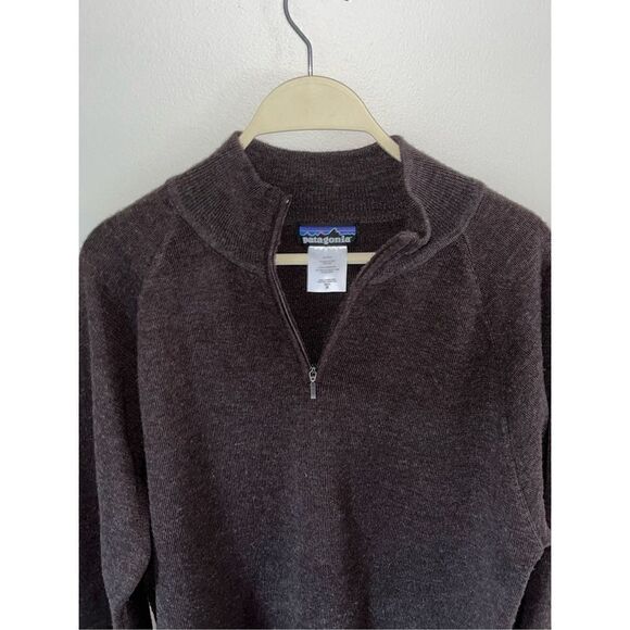 Men’s Patagonia Wool 1/4 Zip Sweater Medium - Picture 2 of 4